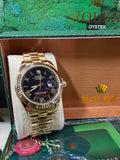 Date just 41mm gold black arabic dial