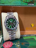 Date just 36mm green arabic dial