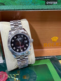 Date just 36mm black diamond dial