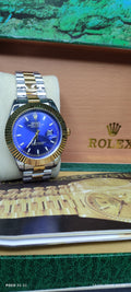 Date just two tone blue dial